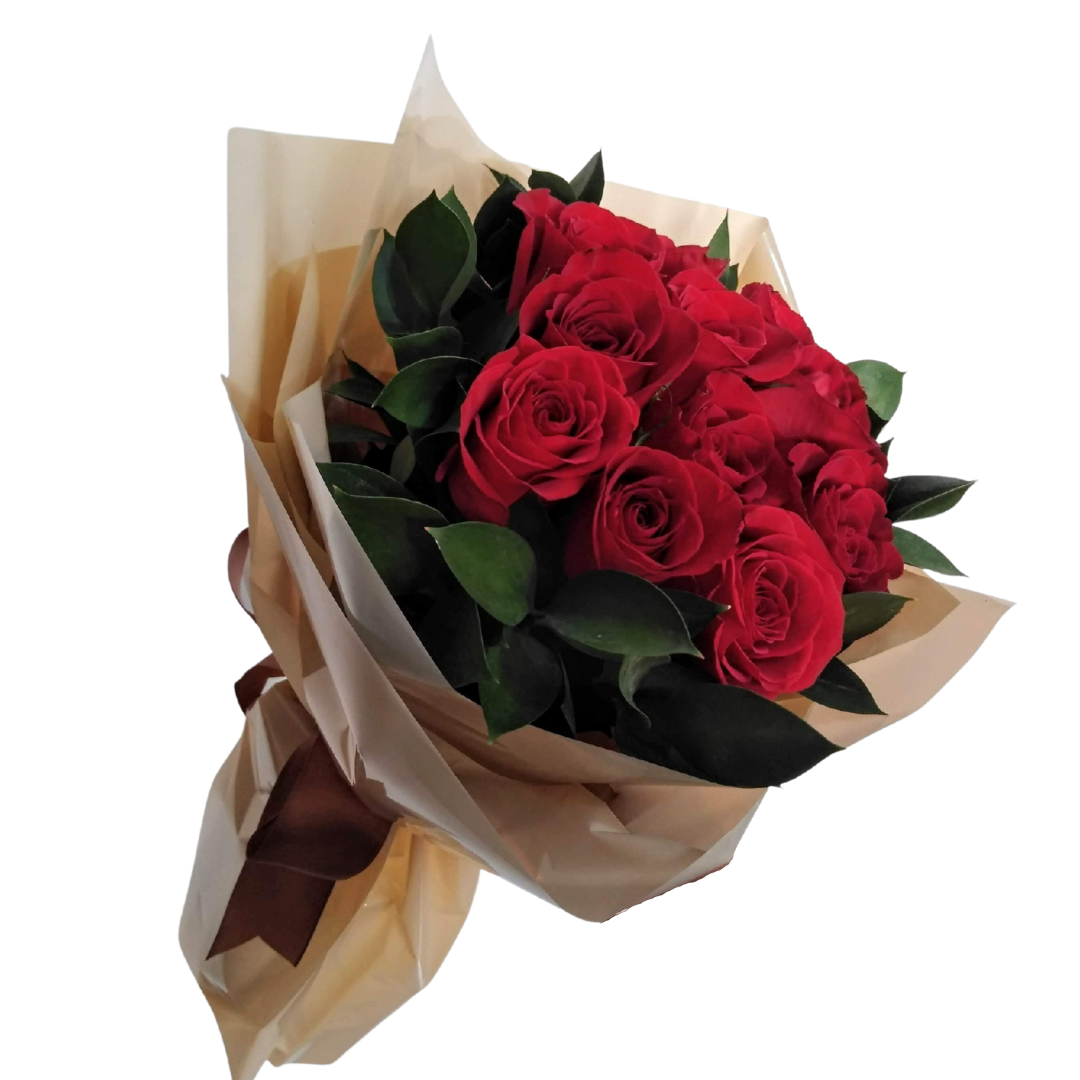 Código: (6031) Buquê com dez rosas vermelhas